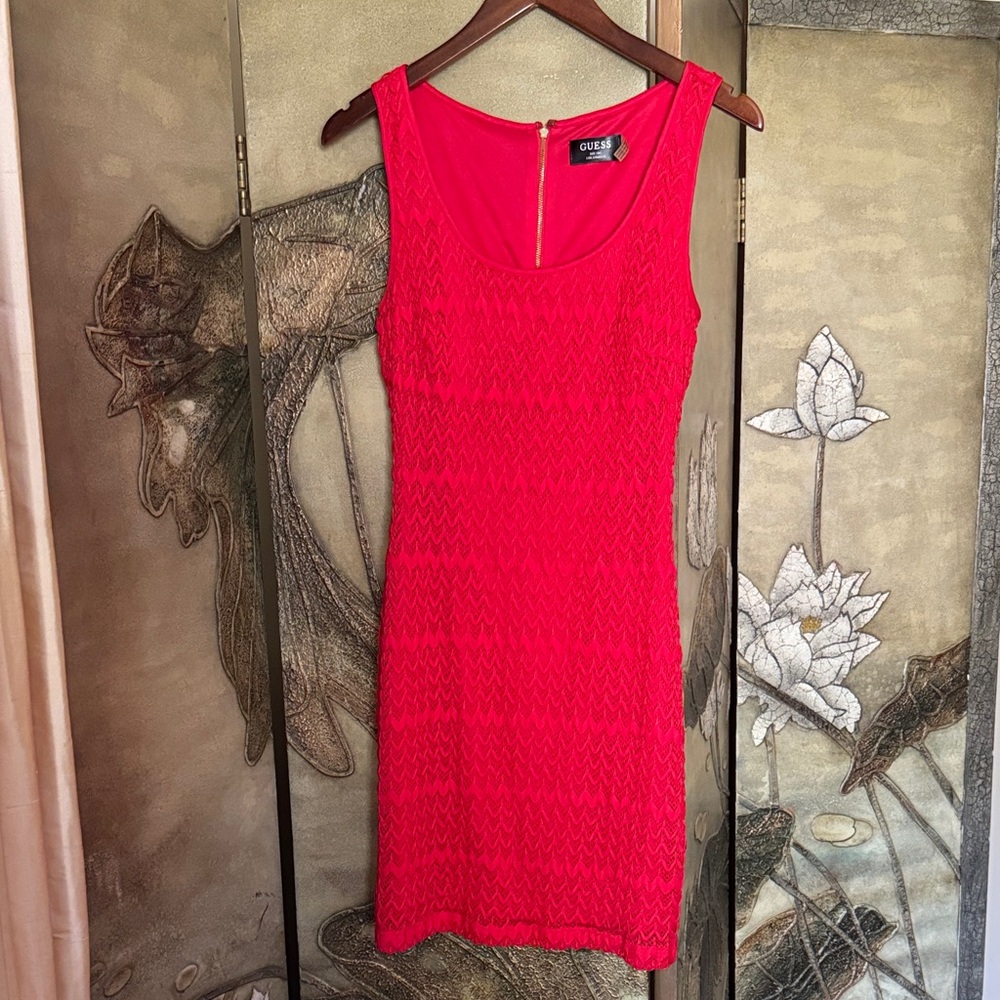 Guess Women's Vibrant Red Mini Dress